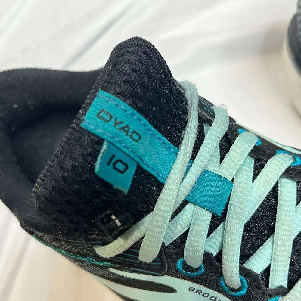Brooks Dyad 10‎ Running Shoes Womens Size 7 Black Teal Athletic Sneakers